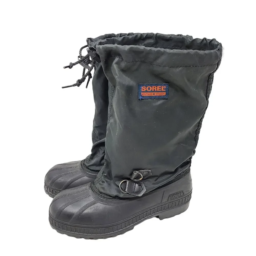 Sorel Kaufman Canada Black Snow Boots w/ Insulated Felt Liner Size 6